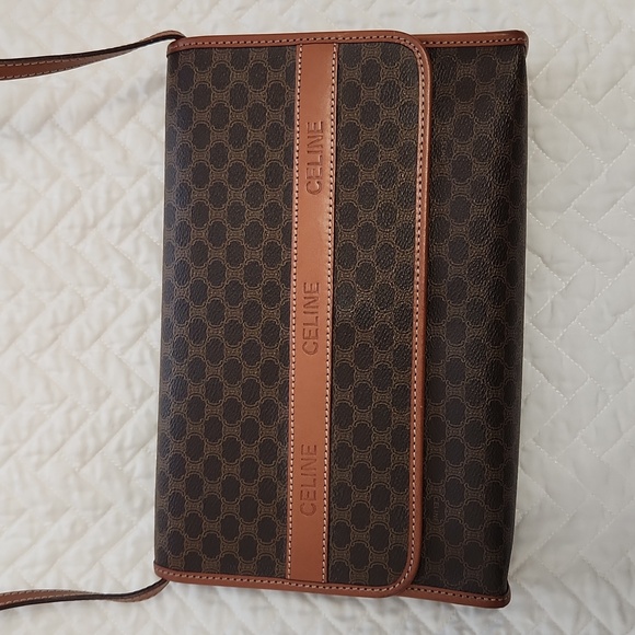 Authentic CELINE Macadam Convertible Shoulder Bag Clutch Purse EUC - Picture 3 of 17